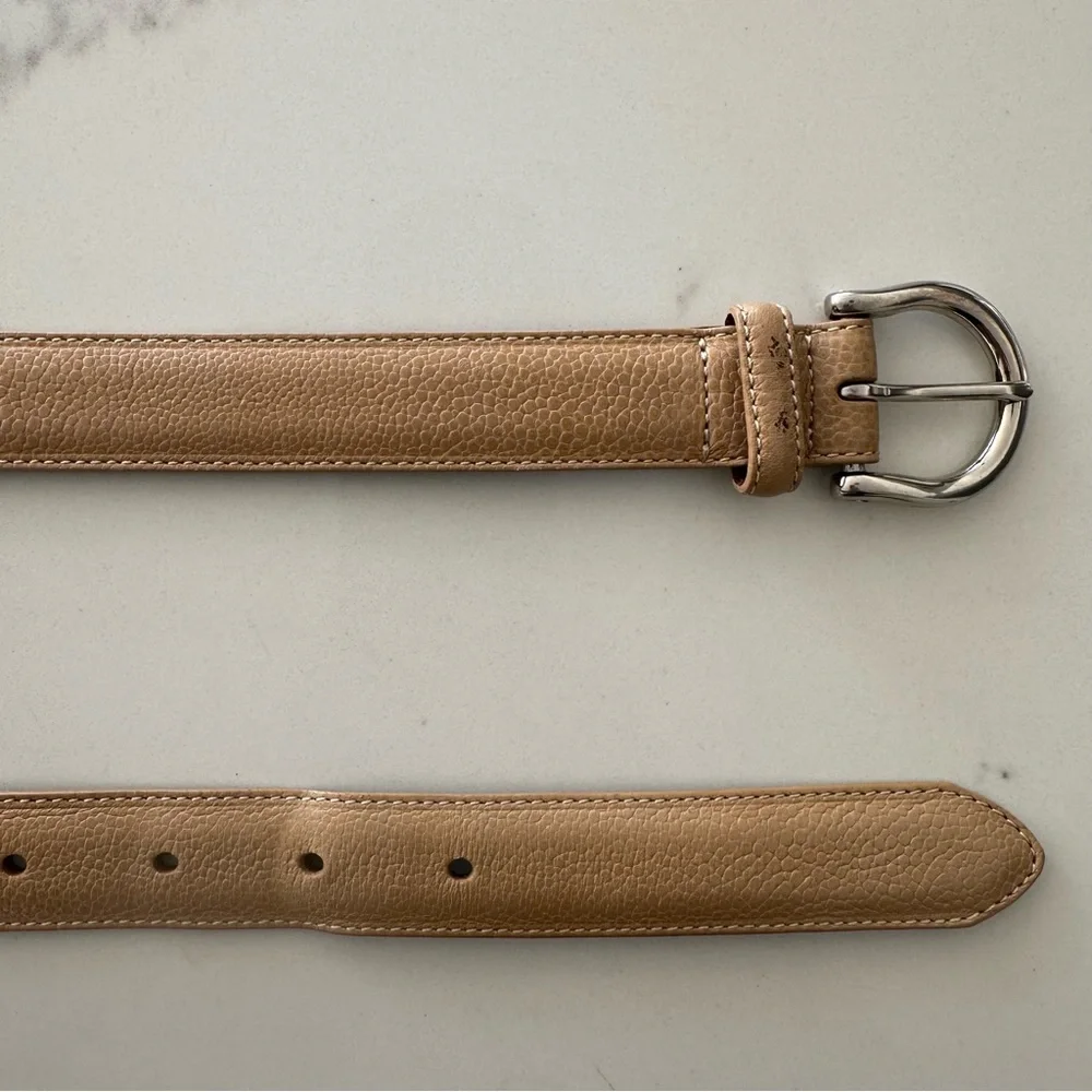 Vintage Coach Calfskin Belt Style 8567 in Tan with Silver Tone Buckle Size Large